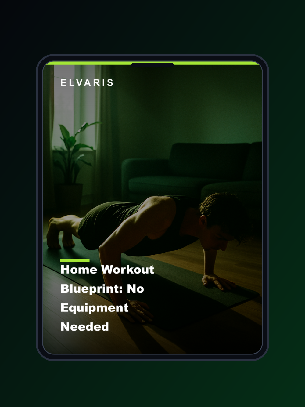 Home Workout Blueprint shown on a tablet